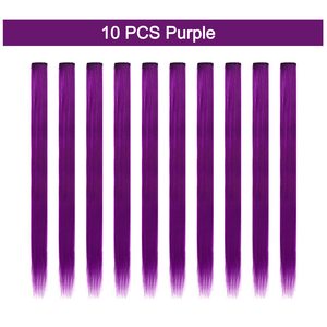Extensiones <span class=keywords><strong>de</strong></span> cabello sintético con Clip multicolor, postizos rectos para niñas, postizos destacados <span class=keywords><strong>de</strong></span> fiesta para <span class=keywords><strong>Halloween</strong></span> - Product Image 4