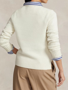 <span class=keywords><strong>Pull</strong></span> pour femme élégant et polyvalent, <span class=keywords><strong>à</strong></span> la mode, en laine flottante, avec broderie d'ours rétro classique, vente chaude - Product Image 4