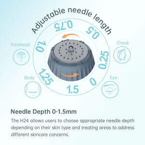 Rodillo Dérmico Ajustable H24 con Cámara de Suero 0-1.5mm para Infusión de Esencia en el Cuidado Facial, Uso Doméstico y Profesional, en Envase Aséptico - Product Image 4