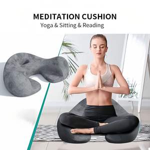 Coussin de méditation ergonomique en mousse à mémoire de forme en forme de U, rafraîchissant, pour le sol et la méditation - Product Image 2