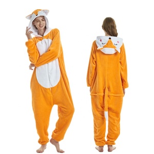 Pijamas Cálidos <span class=keywords><strong>de</strong></span> Franela para Adultos y Niños, Diseño <span class=keywords><strong>de</strong></span> Dibujos Animados <span class=keywords><strong>de</strong></span> Animales, Transpirables, ODM, 100% Poliéster, para Otoño e Invierno - Product Image 4