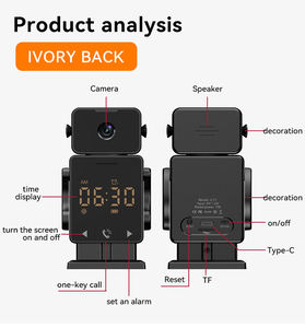 Wistino นาฬิกาโทรศัพท์บ้าน Wi-Fi 2.4G, นาฬิกาอัจฉริยะตรวจจับการเคลื่อนไหว3MP กล้องนาฬิกาเสียงสองทาง - Product Image 6