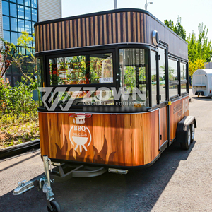 Mobile BBQ Food <b>Trailer</b> With Wood Panel Design And Summer Party Theme - Product Image 2