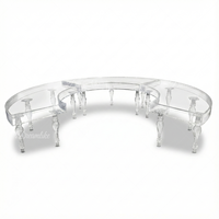 Table de dîner en acrylique demi-lune pour événements hôteliers, mariages et utilisation en extérieur, structure en acier inoxydable durable, design contemporain