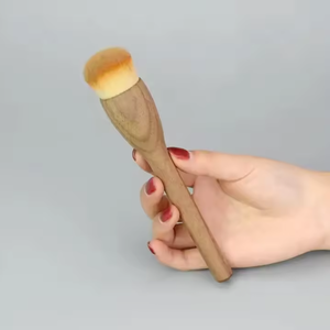 Chất Lượng Cao Vegan Chuyên Nghiệp Trang Điểm Bàn Chải Đặt Óc Chó Gỗ Xử Lý Nền Tảng Trang Điểm Bàn Chải Phẳng Cho Khuôn Mặt Môi Ứng Dụng - Product Image 5