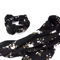Foulard avec nœud en forme de fleur, chouchou Vintage pour femmes, 1 pièce, imprimé floral, doux