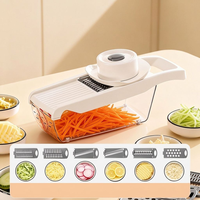 Coupe-légumes multifonctionnel, mandoline de cuisine pour pommes de terre et radis, râpe avec protège-mains de sécurité