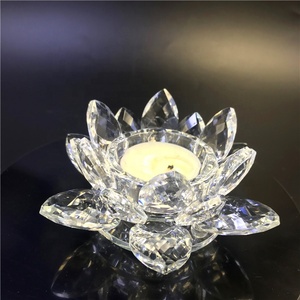 Templo o Decoración de casa de alta calidad buen precio portavotivas de vidrio de té de cristal de <span class=keywords><strong>lotus</strong></span> titular de la vela - Product Image 2