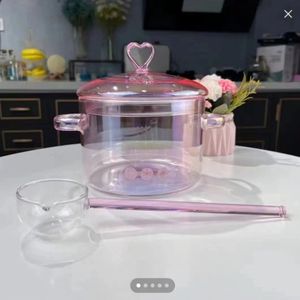 La olla <span class=keywords><strong>de</strong></span> vidrio <span class=keywords><strong>de</strong></span> borosilicato Rosa Love puede ser una estufa <span class=keywords><strong>de</strong></span> cerámica eléctrica <span class=keywords><strong>de</strong></span> gran capacidad con tapa <span class=keywords><strong>de</strong></span> doble oreja - Product Image 5