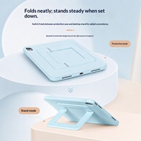 Étui pivotant à 360 degrés pour iPad Pro 11 2024 M4, coque de tablette antichoc pour iPad Air 11 pouces M2 A16, coque anti-chute de couleur unie