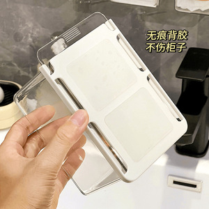 Transparent Drawer Storage Box <b>Rectangle</b> Wall Mounted Bathroom Cotton Swab Makeup Pad Organizer Smooth Slide Mechanism - Product Image 4