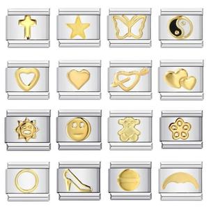 Italian Modular Stainless Steel Jewelry Chain Mixed Shapes For Bracelet Making Unisex DIY Luxury Accessory Spring 2024 - Product Image 1