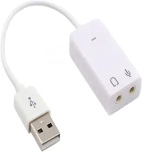 USB 外置声卡音频适配器组合 3.5毫米 Aux 立体声转换器的耳机，Mac，PS4, PC，笔记本电脑，台式机，赢