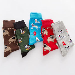 Chaussettes en coton pour hommes Bonypony Happy Casual, motif de chiens mignons et colorés, <span class=keywords><strong>Shar</strong></span> <span class=keywords><strong>Pei</strong></span>, chien à taches, chaussettes de style chaussettes mi-hautes - Product Image 3