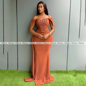 Robes <span class=keywords><strong>de</strong></span> demoiselle d'honneur <span class=keywords><strong>orange</strong></span> sirène, épaules dénudées, soirée, bal, fête formelle, anniversaire, <span class=keywords><strong>robe</strong></span> <span class=keywords><strong>de</strong></span> demoiselle d'honneur femme, sur mesure - Product Image 3