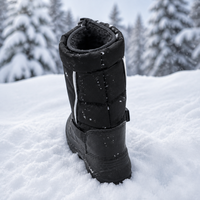 Bottes d'hiver montantes à doublure amovible pour enfants et adultes, tige en polyester, doublure en velours, logo imprimé en 3D