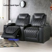 Fauteuil inclinable pivotant et à bascule en cuir de luxe moderne, canapé de cinéma avec porte-gobelet