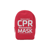 Kit combiné de masques de RCP pour adultes et nourrissons, comprenant 2 masques de RCP avec valves unidirectionnelles, kit de RCP d'urgence portable, rouge