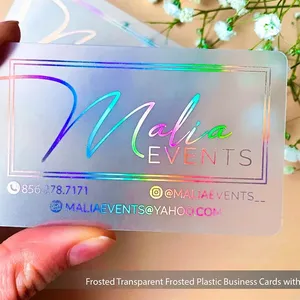 Frosted Matte Paper Business Cards With Gold Holographic Silver Foils Embossed Rounded Corners For Gift Bookmark