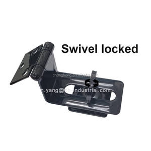 Fermoir de cadenas de sécurité en acier robuste loquets de verrouillage noir 4-1/2 "90 degrés ange serrure de porte loquet à moraillon et <span class=keywords><strong>agrafe</strong></span> pivotante - Product Image 4