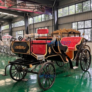 Calèche royale de luxe à quatre roues en structure acier pour 5-6 personnes, véhicule de tourisme électrique/à traction équine - Product Image 4
