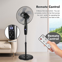 Ventilateur sur pied oscillant intelligent numérique de 16 pouces OEM&ODM avec télécommande, base en plastique, 3 vitesses, utilisation intérieure