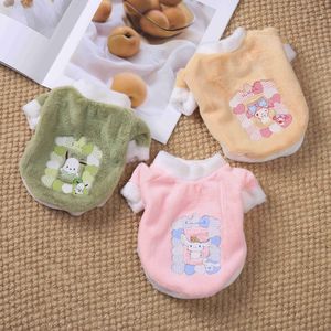 Sanrio Pet Fleece Pullover <b>Clothes</b> Cute Cartoon Design For Dogs <b>Cats</b> Warm Autumn Winter Wear Yellow Green Pink Brown - Product Image 2