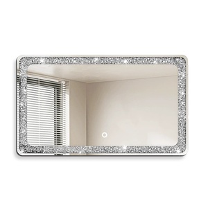 Espejo de Maquillaje Personalizado de Lujo con Cristales de Diamantes y Pedrería, Luminoso, Inteligente, de Pared, con Pantalla Táctil Metálica - Product Image 1