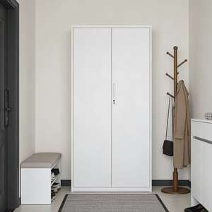 Armoire en acier haute et verrouillable à deux portes, spacieuse, <span class=keywords><strong>rangement</strong></span> vertical en métal, <span class=keywords><strong>casier</strong></span> pour le mobilier de <span class=keywords><strong>bureau</strong></span>, vestiaire du personnel - Product Image 3