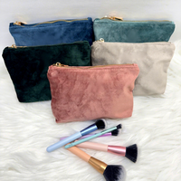Pochette de maquillage en velours personnalisée, trousse d'accessoires de beauté, sac de voyage avec fermeture éclair