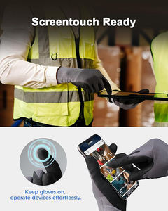 GLOVEMAN Guantes de trabajo de seguridad con agarre de nitrilo de microespuma para pantalla táctil Guante de nailon de punto sin costuras para mejoras automotrices del hogar - Product Image 4
