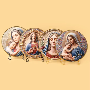 Sculpture en résine 3D Art Déco écologique religieuse catholique, Ornement <span class=keywords><strong>Jésus</strong></span> Vierge Marie, Décoration <span class=keywords><strong>de</strong></span> culte domestique <span class=keywords><strong>de</strong></span> Noël - Product Image 1