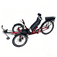 Triciclo reclinable de tres ruedas de 26 pulgadas, bicicleta reclinable plegable con asiento acolchado