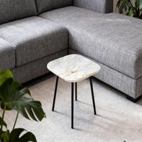Table basse en pierre PAIA, socle bas, salon, luxe, marbre Calacatta Gold naturel personnalisé