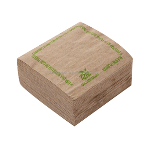 Servilletas de Papel Marrón de 2 Capas, Desechables, 12 g/m², Impresión Personalizada, Plegado en 1/4, con Relieve de Moneda, 42x36 cm, para Bar, Restaurante, Fiesta - Product Image 3