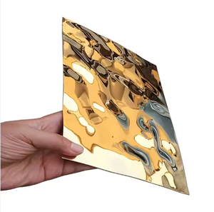 EX189 Stainless Steel Color Plate 8K Golden Decor 3d Wall Panel Water Ripple <b>Sheet</b> 304 201 Gold <b>Mirror</b> Stainless Steel <b>Sheet</b> - Product Image 5