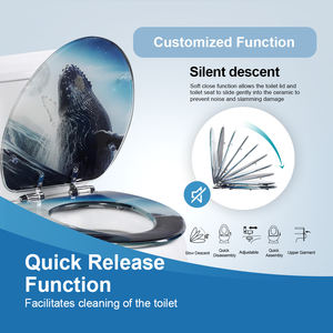 ที่นั่งโถส้วมรูปปลาวาฬทำจากอะคริลิกสติกเกอร์<span class=keywords><strong>ฝา</strong></span><span class=keywords><strong>ชักโครก</strong></span>ลาย3D บานพับโลหะปรับได้สำหรับห้องน้ำสมัยใหม่ - Product Image 3