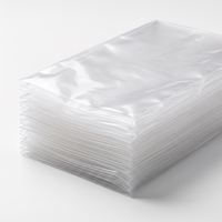 Sac plat transparent à extrémité ouverte, sac en polyéthylène LDPE sans impression pour l'emballage en vrac de marchandises de vente au détail générale