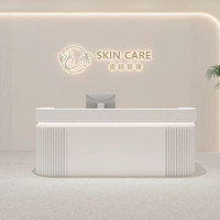 Bureau de réception moderne minimaliste personnalisé en MDF pour magasin de vêtements, café, salon de beauté