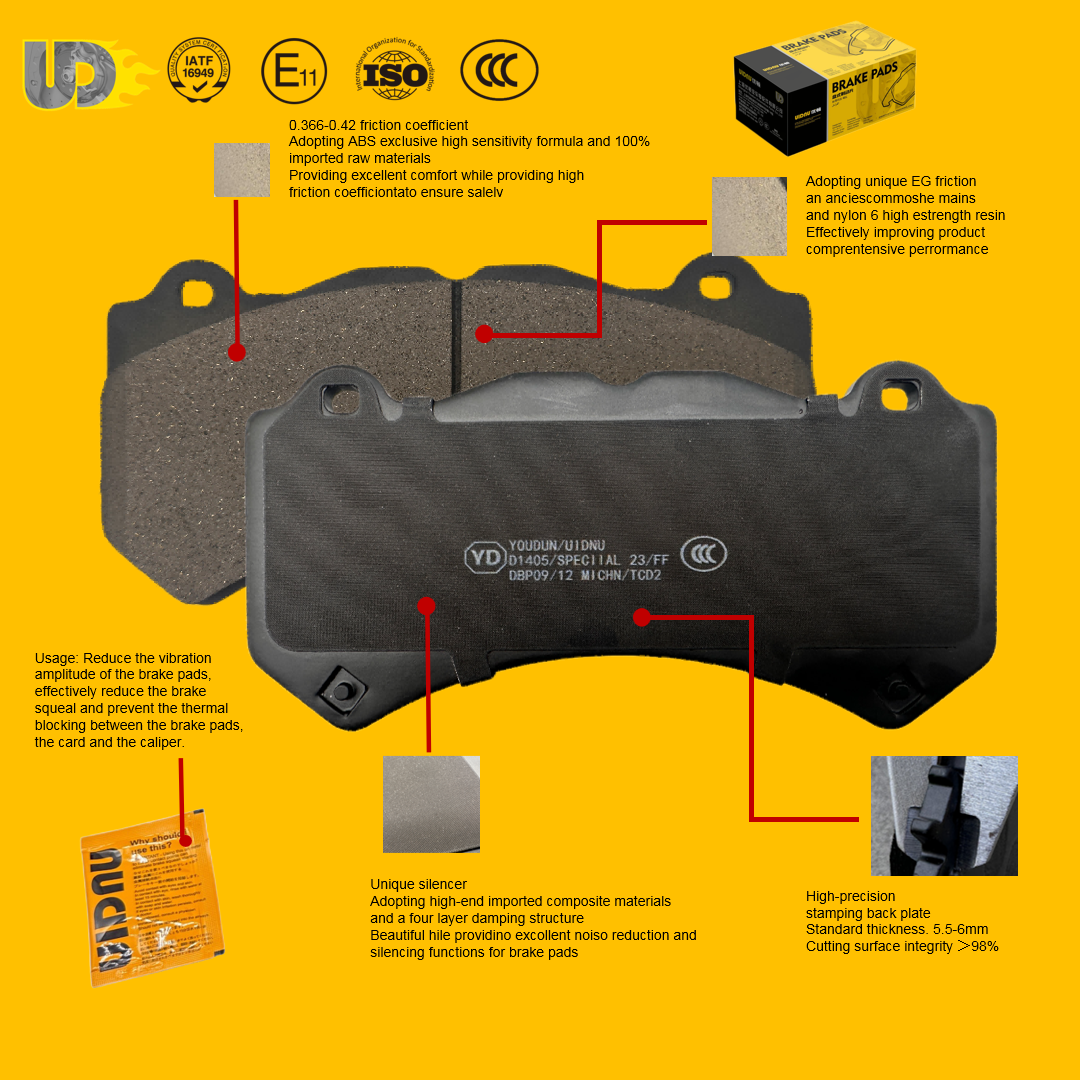 YD-36008 UIDNU Brand Brake Pads - Premium Ceramic Quality