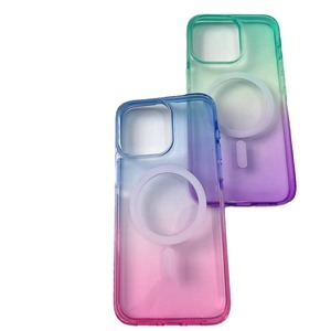 Ốp điện thoại <span class=keywords><strong>iPhone</strong></span> 16 15 14 13 12 11 năm <span class=keywords><strong>2025</strong></span>, thiết kế từ tính, màu cầu vồng mờ trong suốt - Product Image 5