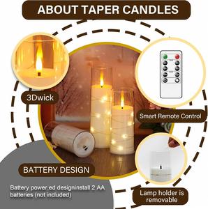 Factory Wholesale Plastic 3-Piece Pillar LED Candles Set <b>Battery</b> <b>Operated</b> Warm White Wedding Christmas Daily Home Decoration - Product Image 2