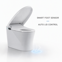 WC intelligent avec ouverture automatique du couvercle, télécommande, siphon en P, lavage des fesses, lavage intime féminin, siège chauffant, double chasse d'eau, buse autonettoyante