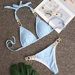 Ensemble bikini micro-soutien-gorge et string dos nu grande taille pour femme, personnalisé, séchage rapide et respirant, avec logo imprimé sur le devant - Product Image 2