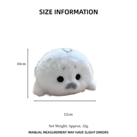 Porte-clés en peluche phoque mignon, boule moelleuse, poupée rembourrée en coton PP doux, animal marin, breloque de sac, jouet en peluche pour machine à griffes