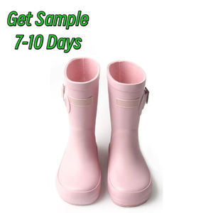 Babyhappy 2025 OEM/ODM yürümeye başlayan çocuk kauçuk antu-kayma pembe Gorl yağmur çizmeleri su geçirmez botlar çocuklar için - Product Image 4