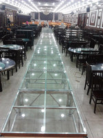 Scène de danse portable pour mariage, montage facile, directement de l'usine, avec matériau en alliage d'aluminium et verre transparent