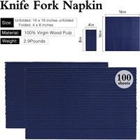 Serviettes de table jetables bleu marine avec poche de couverts intégrée Serviette de table pré-pliée pour couteaux fourchettes Serviettes de toilette en lin
