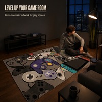 Maßgefertigter Gaming-Teppich mit Gamecontroller-Design, Weicher Polyester Rutschfester Teppich für Schlafzimmer und Spielzimmer, OEM Großhandel