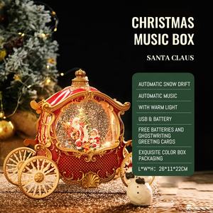 عرض ساخن عربةيقطينية للكريسماس فانوس راتينج كرة الثلج مع مصابيح ليد والموسيقى زينة زخرفية للهدايا المنزلية - Product Image 2
